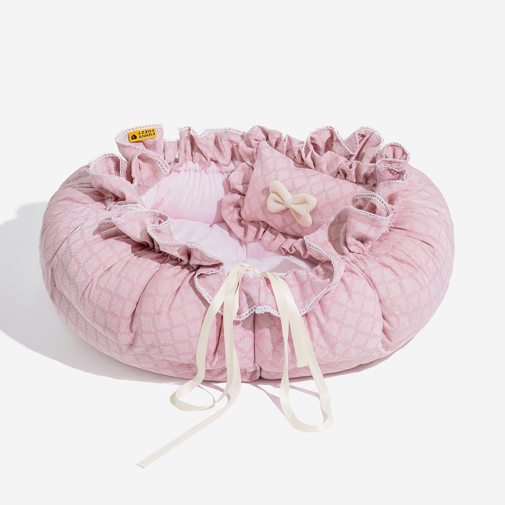 Drawstring Washable Multifunctional Round Pet Bed Mat - Floral Night Napper