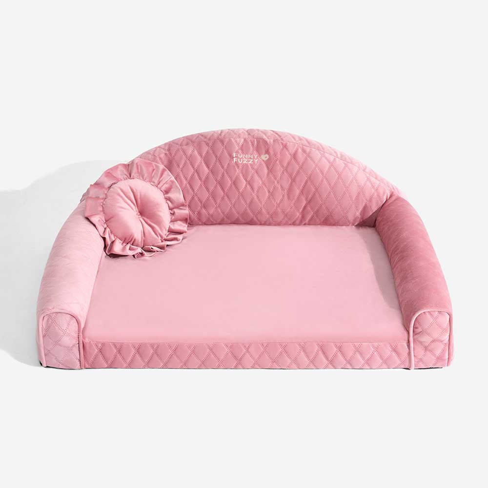 Pinky Cozy Bolster Dog Sofa Bed -  Princess Lord