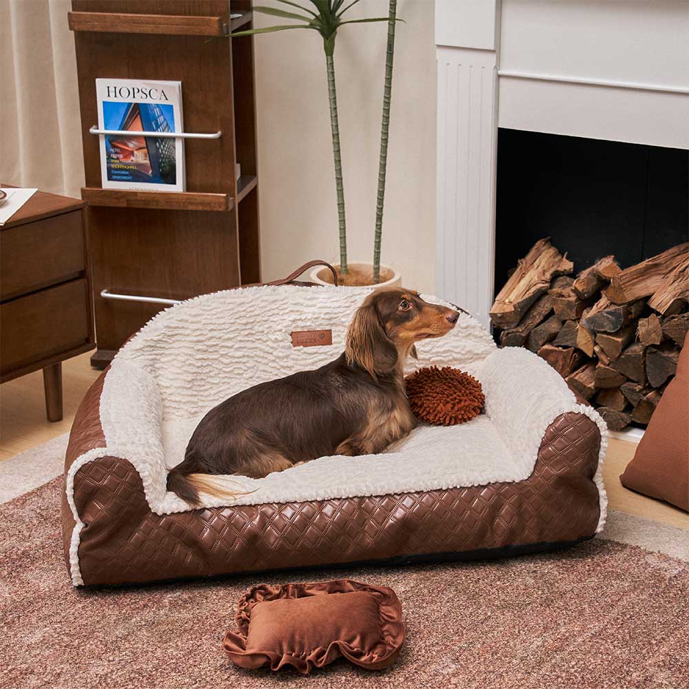 Classic Cozy Cushioning Pillow Bolster Dog Sofa Bed - Couch Potato