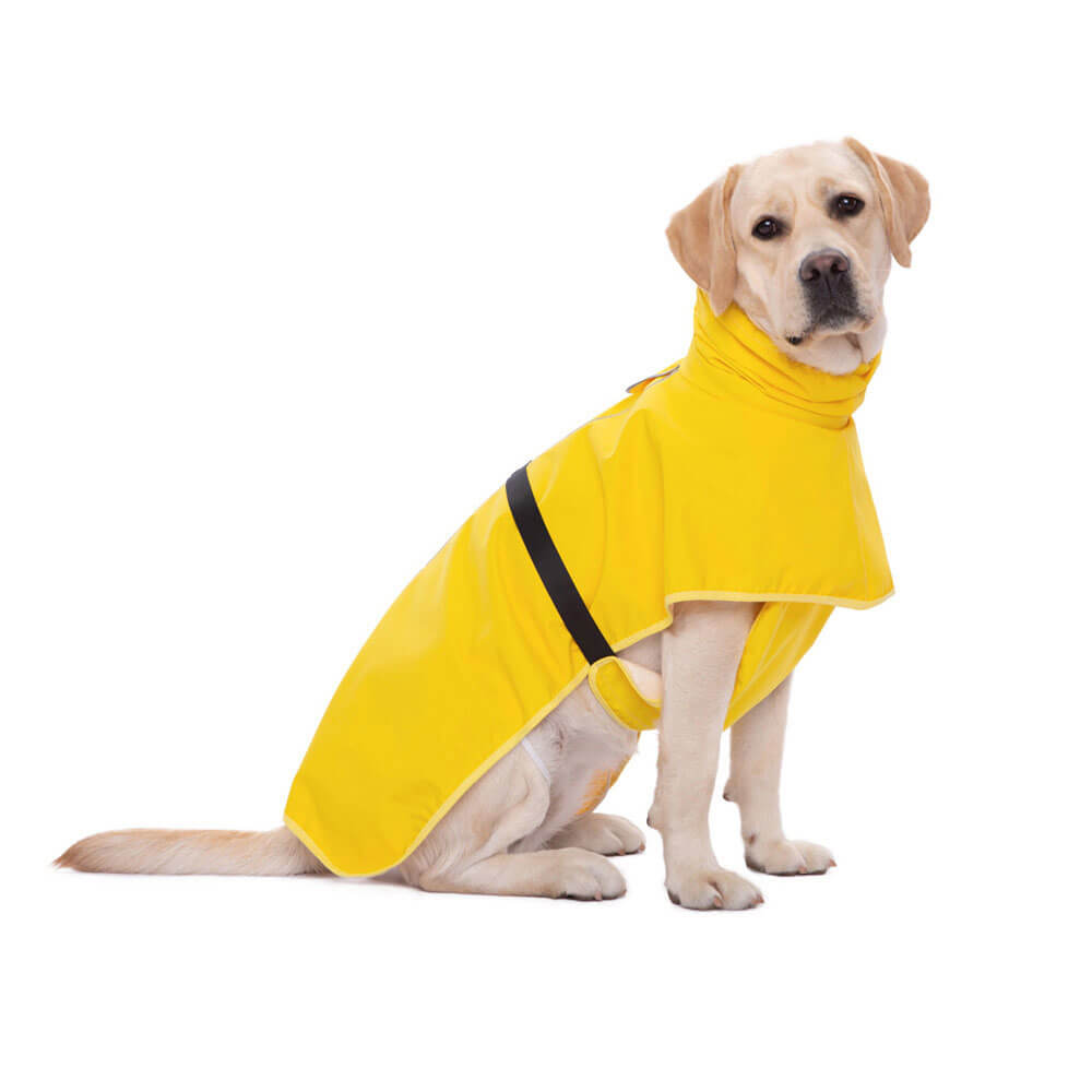 Yellow Waterproof Dog Raincoat with Hood - Keep Your Dog Dry and Comfortable