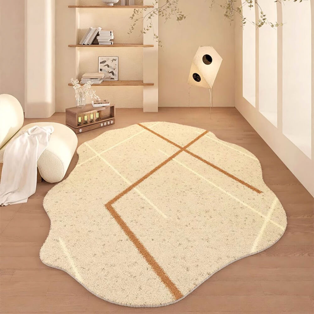 Irregular Shaped Plush Soft Faux Cashmere Home Rug