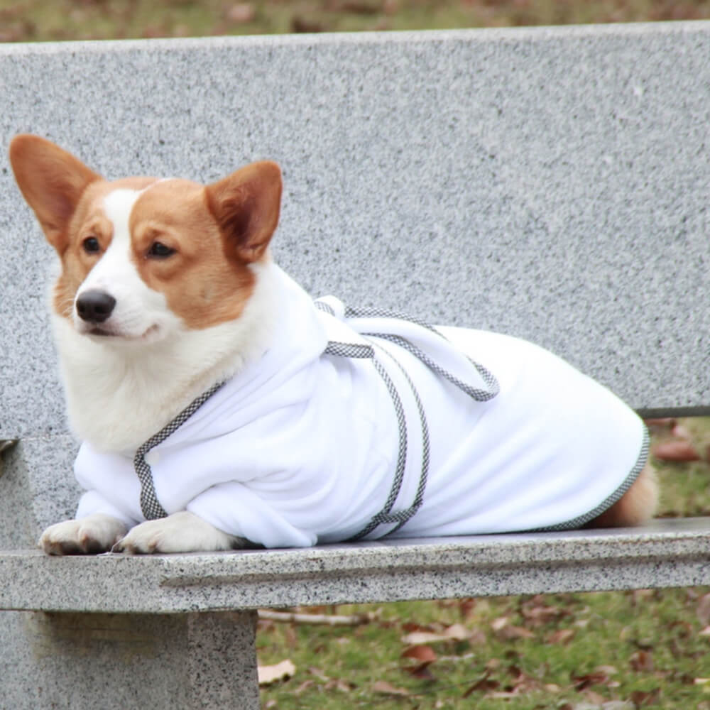 Schnell trocknender, saugfähiger Hunde-Bademantel-Pyjama aus Mikrofaser