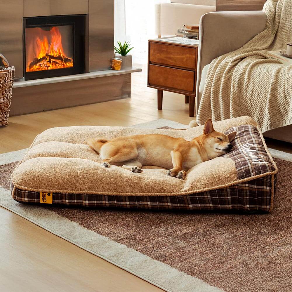 Extra Large Washable Teddy Fluffy Orthopedic Rectangle Dog Bed - Night-night