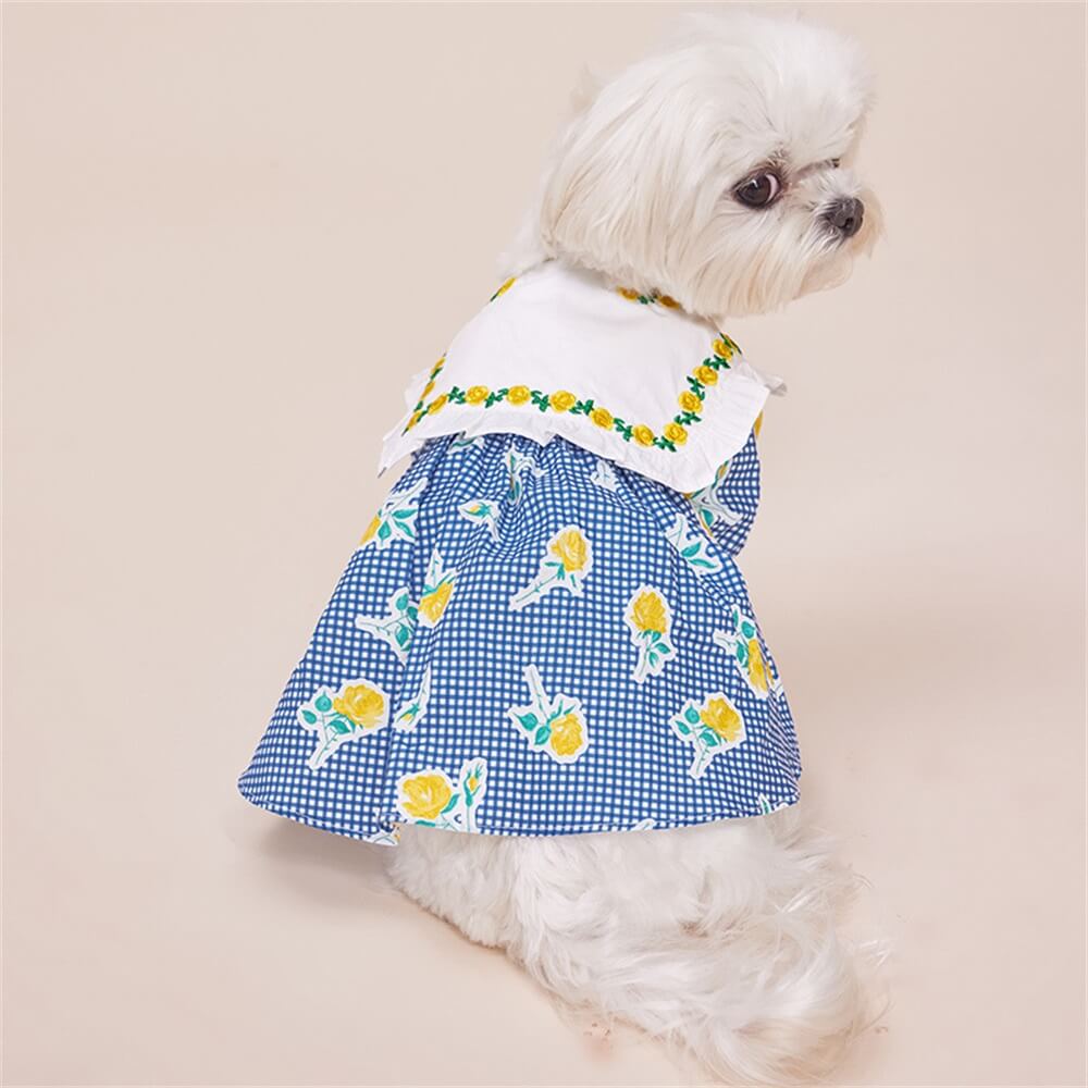 Floral Gingham Dog Dress