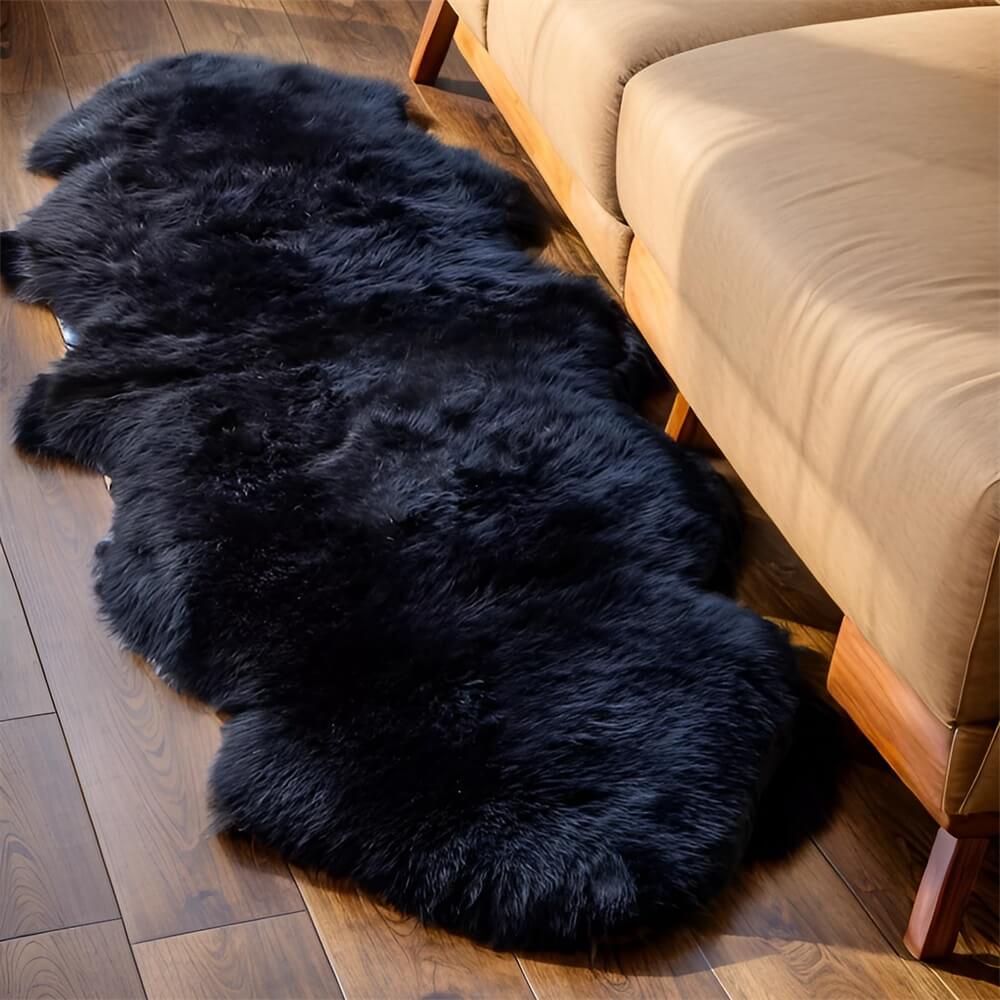 Long Plush Soft Irregular Cashmere Rug – Cozy Comfort for Your Home