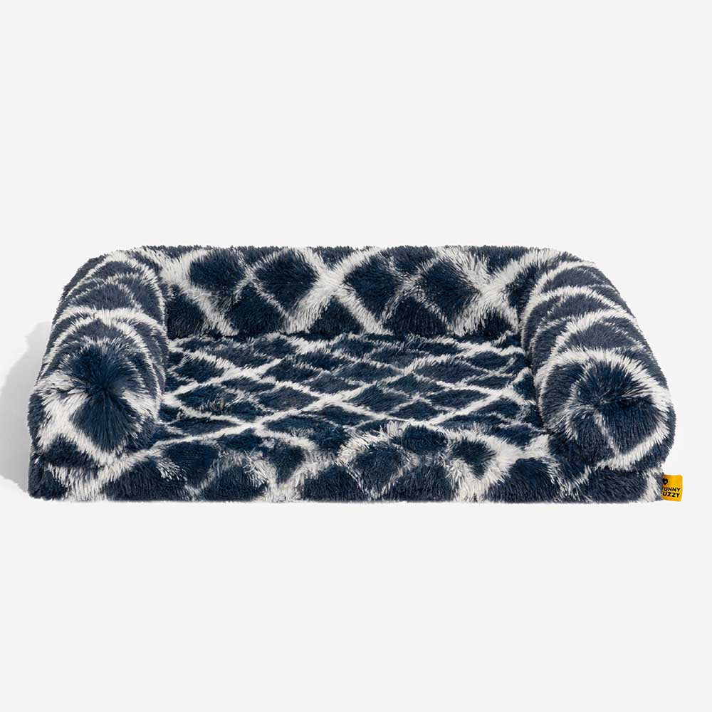 Classic Plaid Orthopedic Bolster Dog Sofa Bed - Cozy Comfort