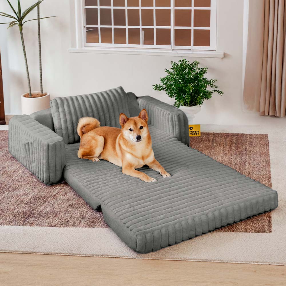 Creamy Fluffy Orthopedic Human-Dog Bolster Bed - Expandable Comfort