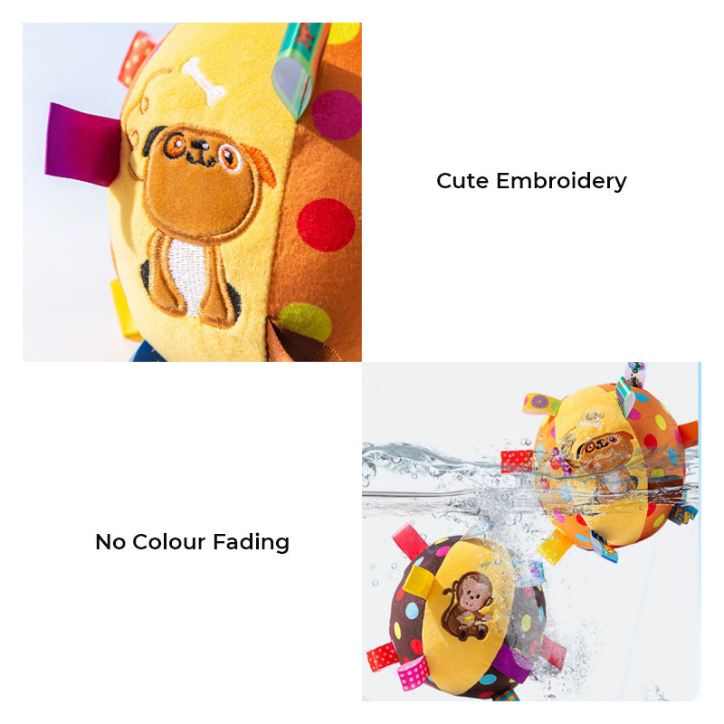 Cute Embroidered Squeaky Ball Interactive Dog Toys