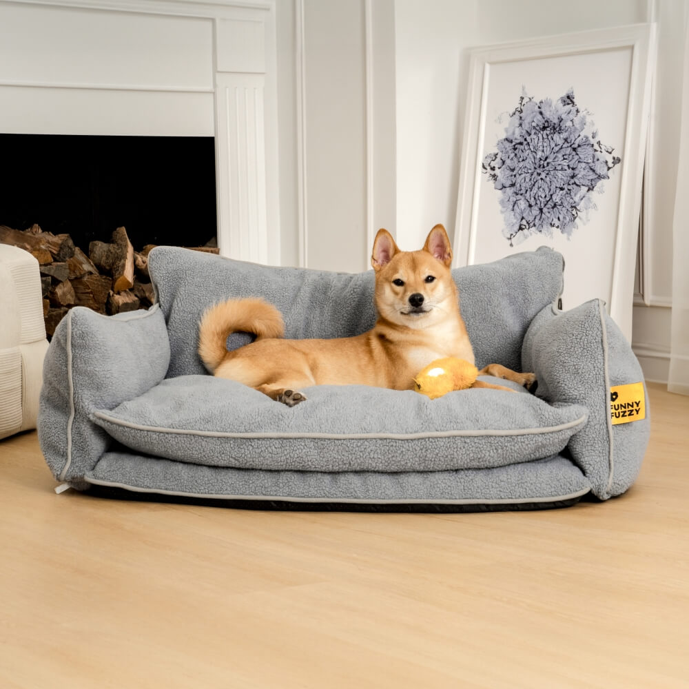 Soft Faux Lambswool Double Layer Dog & Cat Sofa Bed