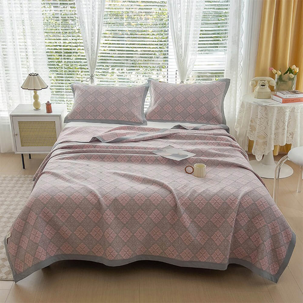 Eco-Friendly Cotton Stylish Geometric Bedspread Set