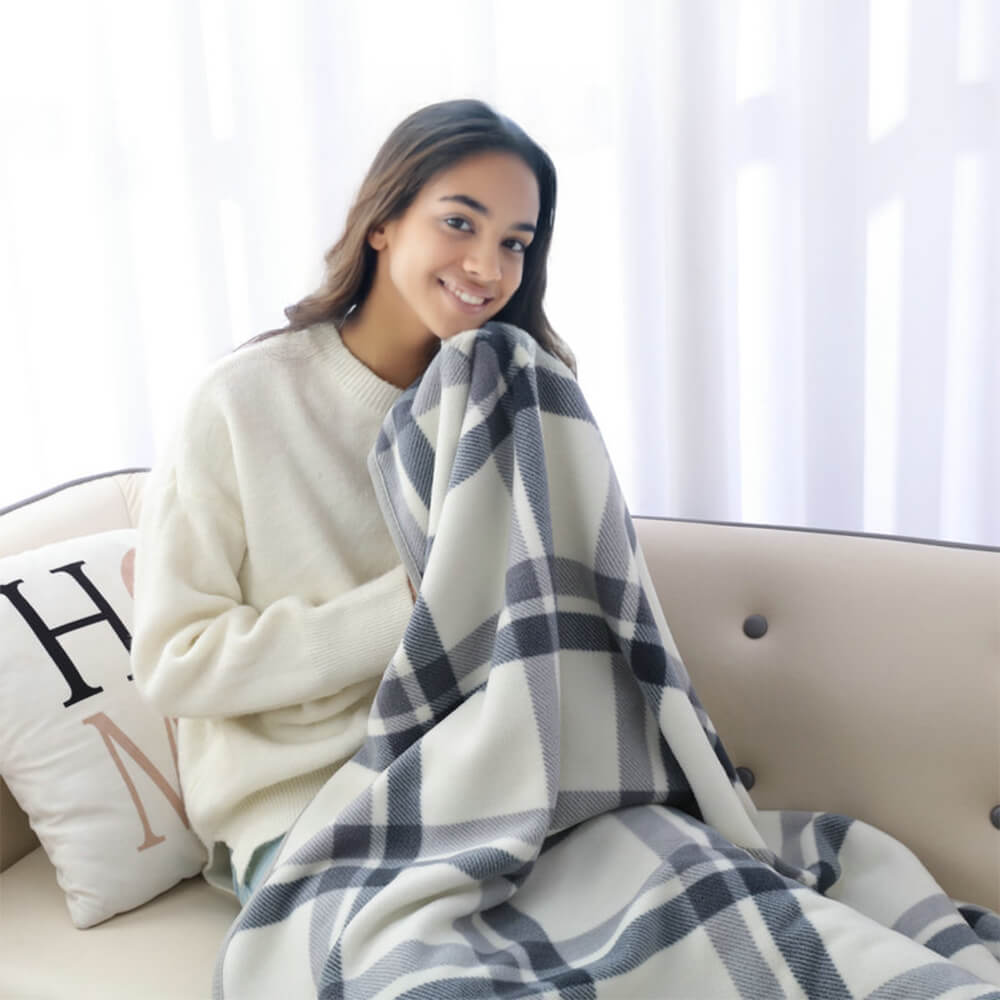 Classic Plaid Soft Flannel Multi-Purpose Nap Throw Blanket