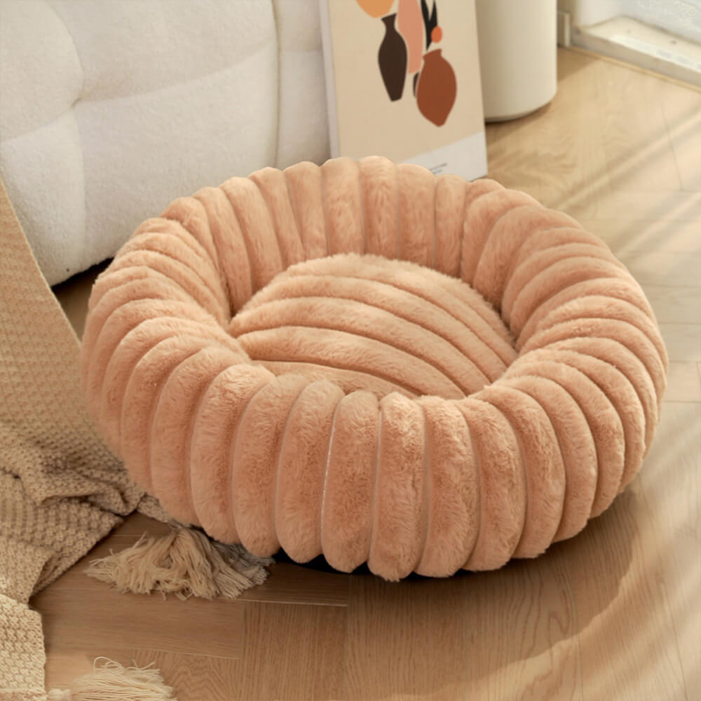 Ultra-Soft Plush Round Donut Support Dog & Cat Bed