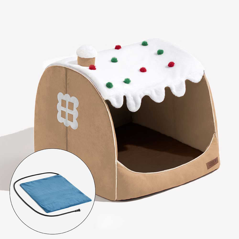 Festive Snow House Orthopedic Dog Bed - Christmas Warmth