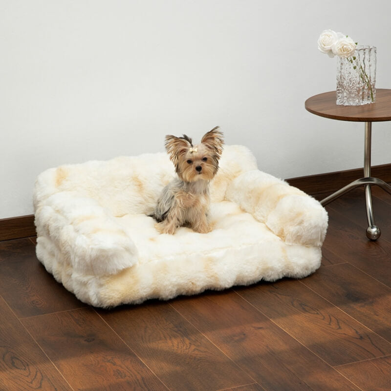 Fluffy Plush Thickened Cozy Pet Calming Bed Dog Cat Sofa Bed