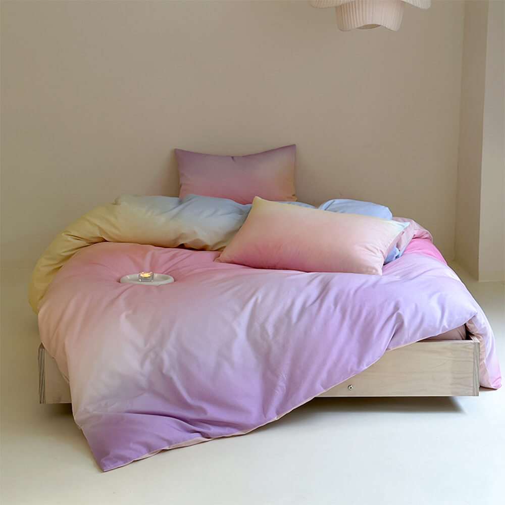 Gradient Color Ultra-Soft Warm Cotton Bed Sheet Set