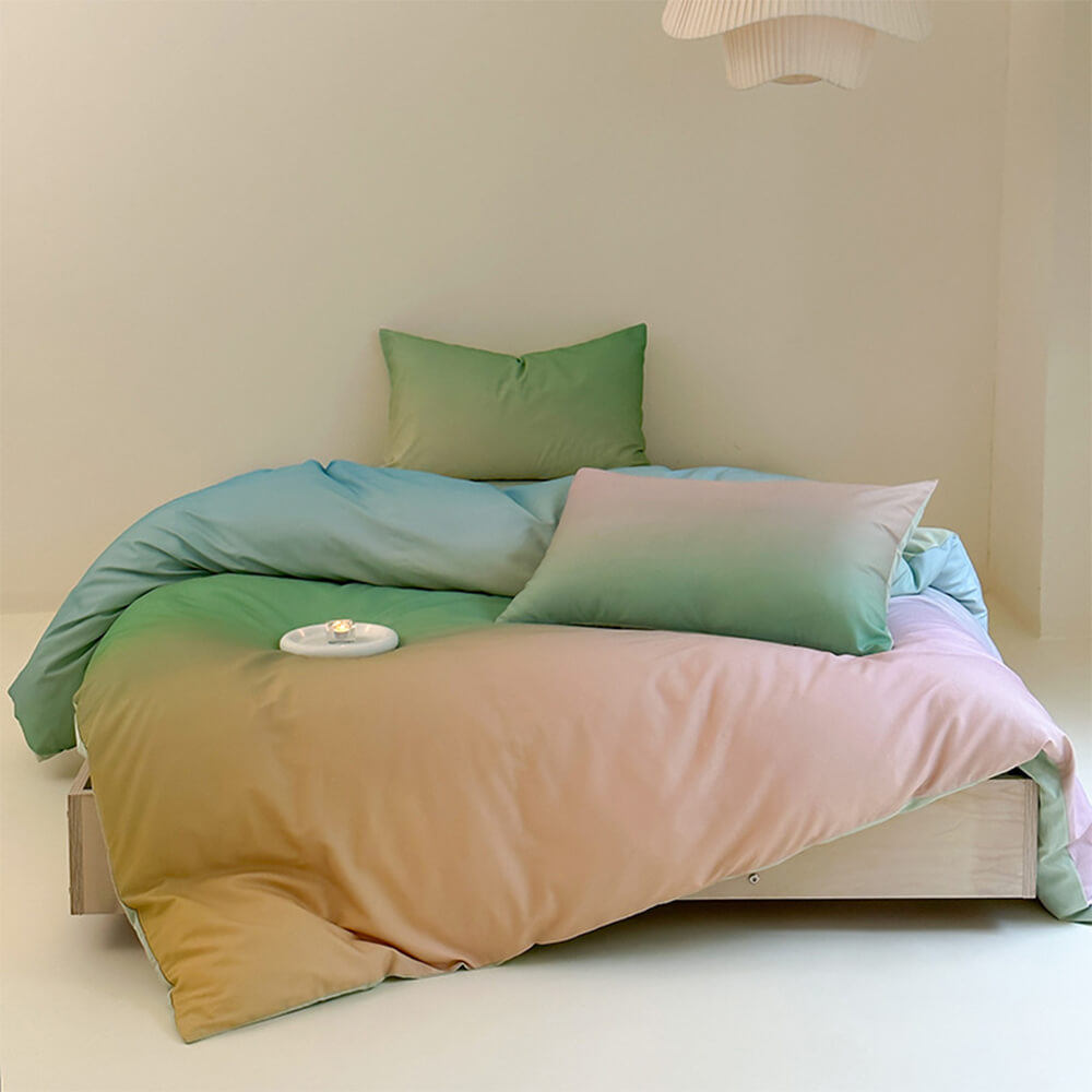 Gradient Color Ultra-Soft Warm Cotton Bed Sheet Set