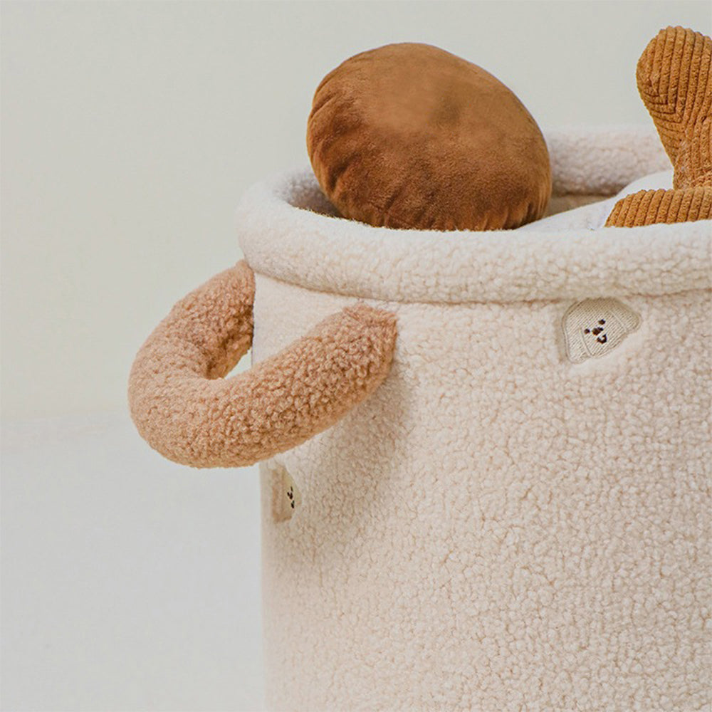 Multi-Functional Durable Plush Dog Toy Storage Basket