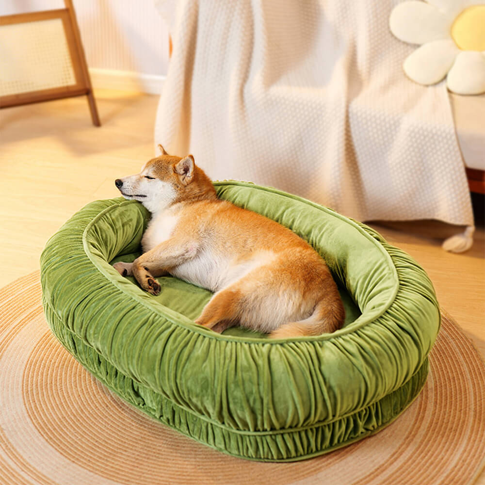 Oval Orthopedic Support Cozy Sleeping Detachable Dog & Cat Bed