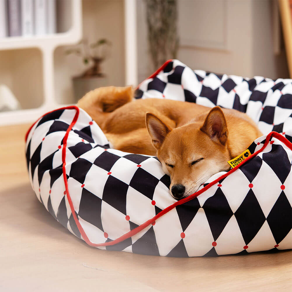 FunnyFuzzy Polygonal  Calming Bean Bag Dog Bed