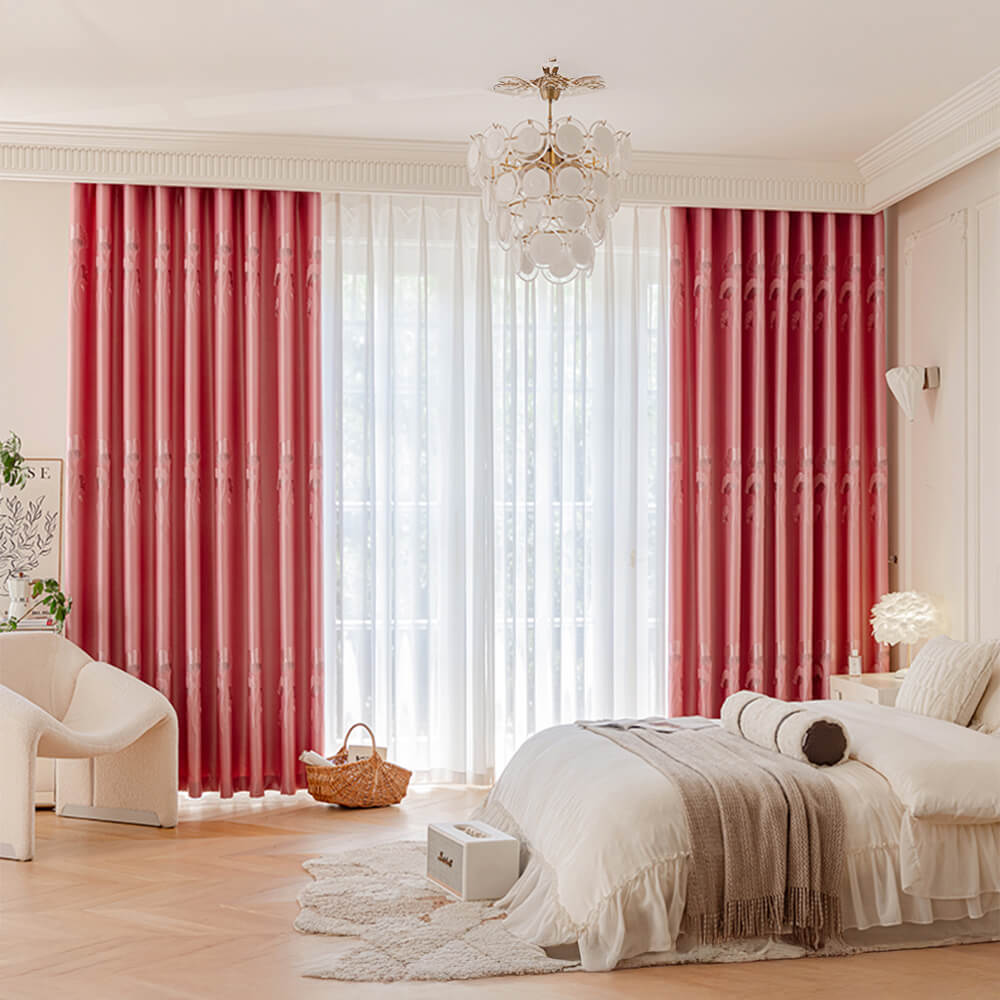 Refined Jacquard Breathable Noise Reduction  Blackout Curtains