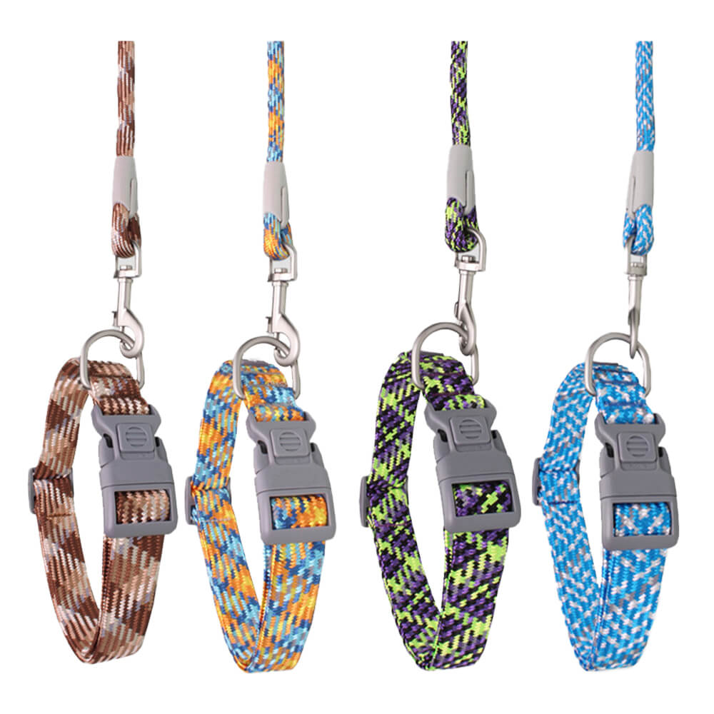 Reflective Weave Adjustable Anti Pull Dog Collar and Leash