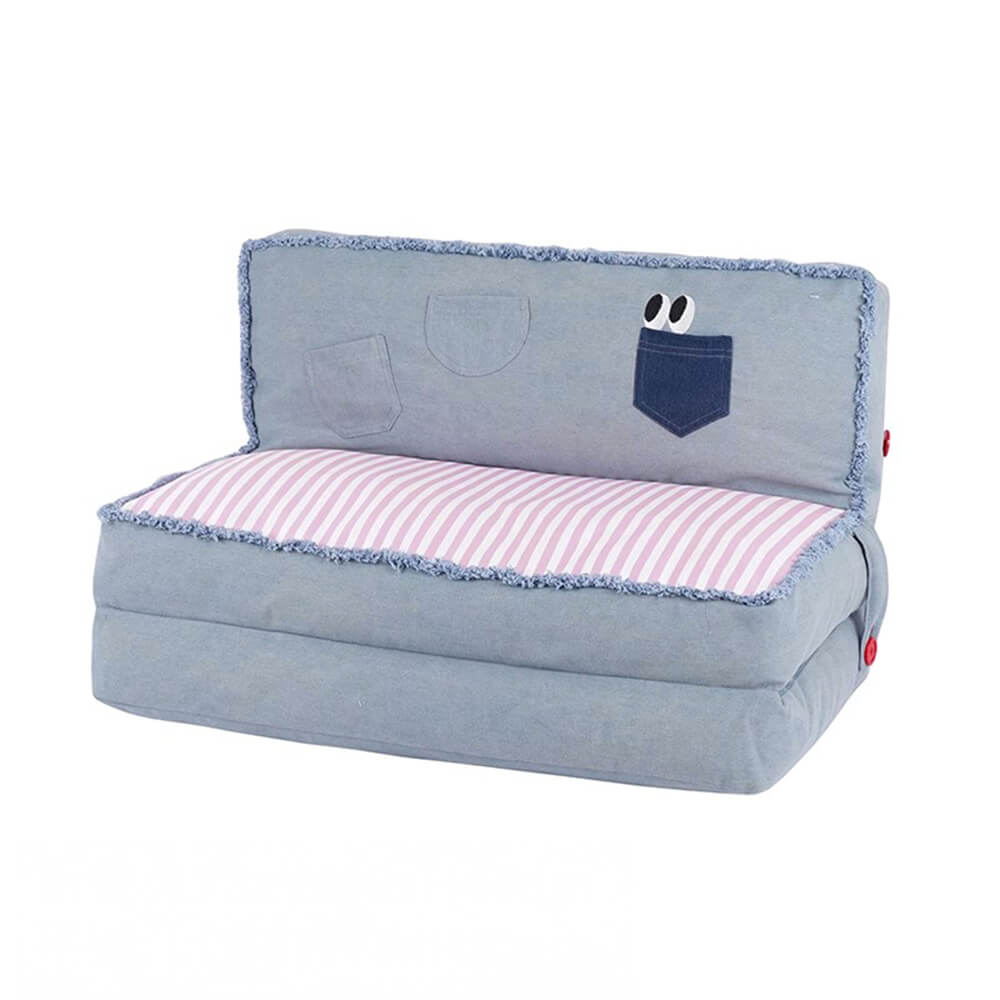 Spacious Foldable Denim Multi-Functional Dog & Cat Sofa Bed