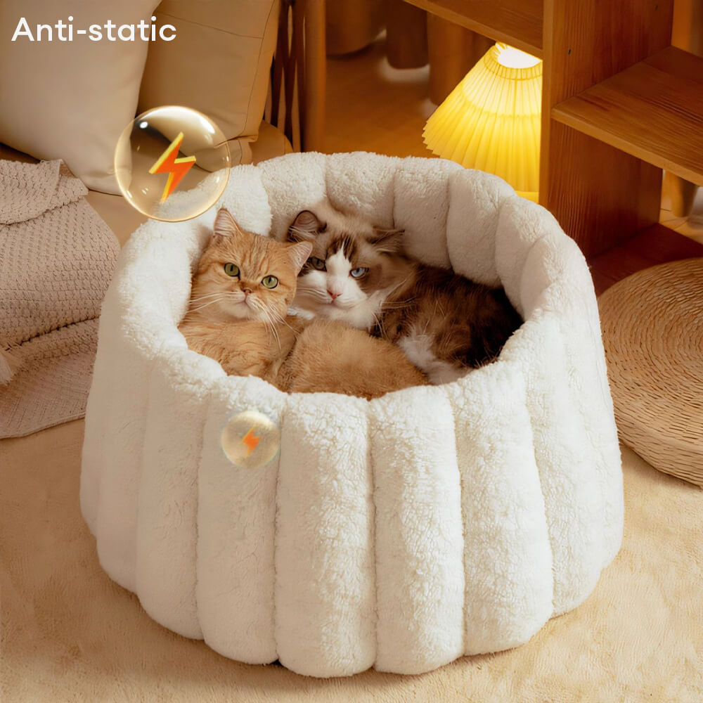 Warm Skin-Friendly Full Support Multi-Purpose Semi-Enclosed Cat Bed