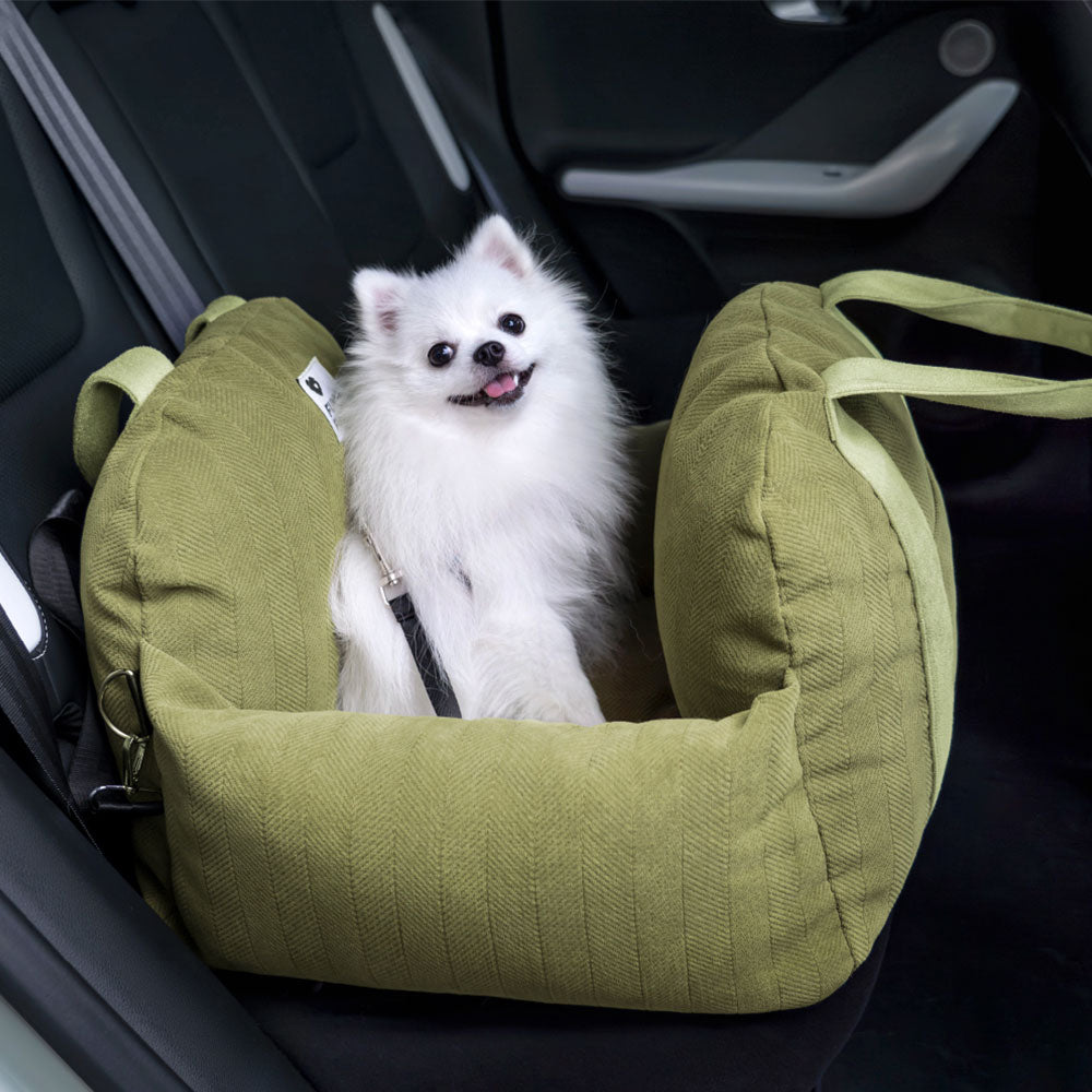 Herringbone Travel Bolster Safety Puppy Dog Car Seat Bed