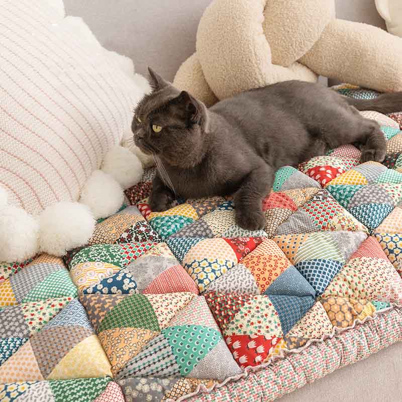 Cozy Plaid Patchwork Pet Mat Furniture Protector Couch Cover