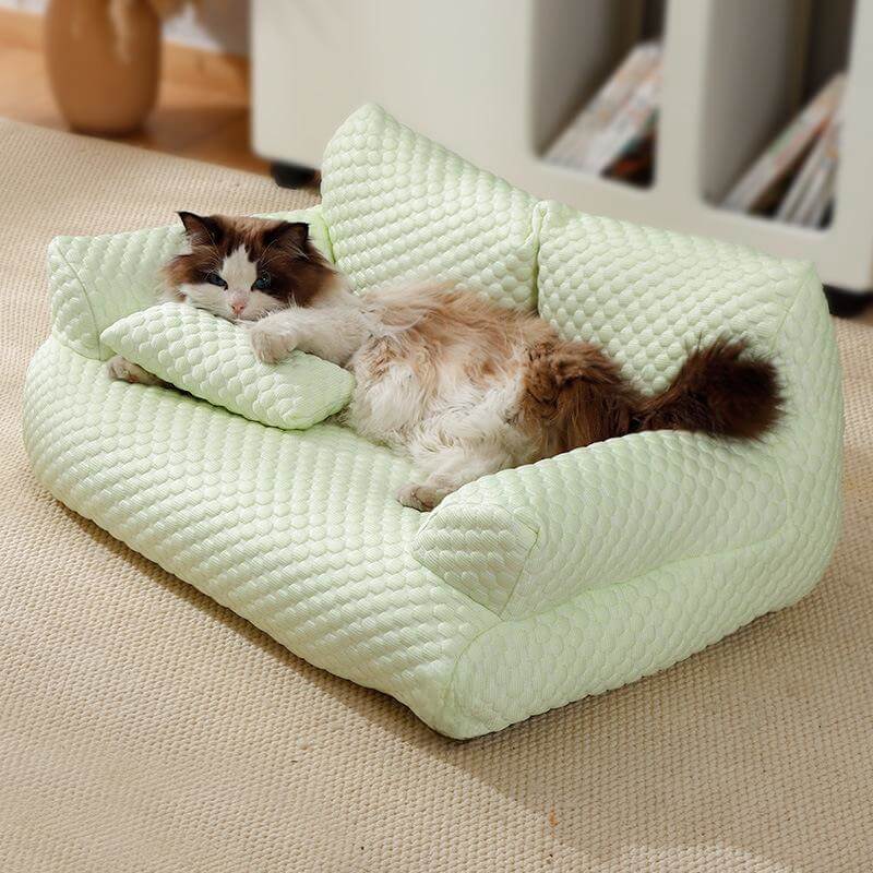 Ice Silk Cooling Pet Bed Breathable Washable Dog Sofa Bed