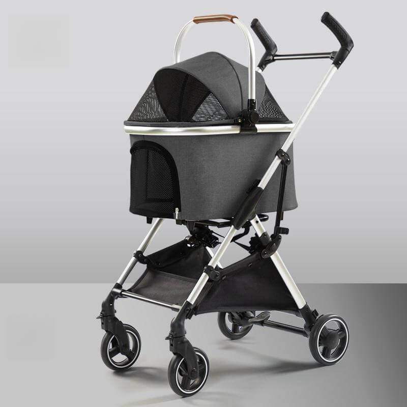 Multifunctional 2-in-1 Aluminum Alloy Pet Stroller - Ultra-Light & Detachable for Puppies