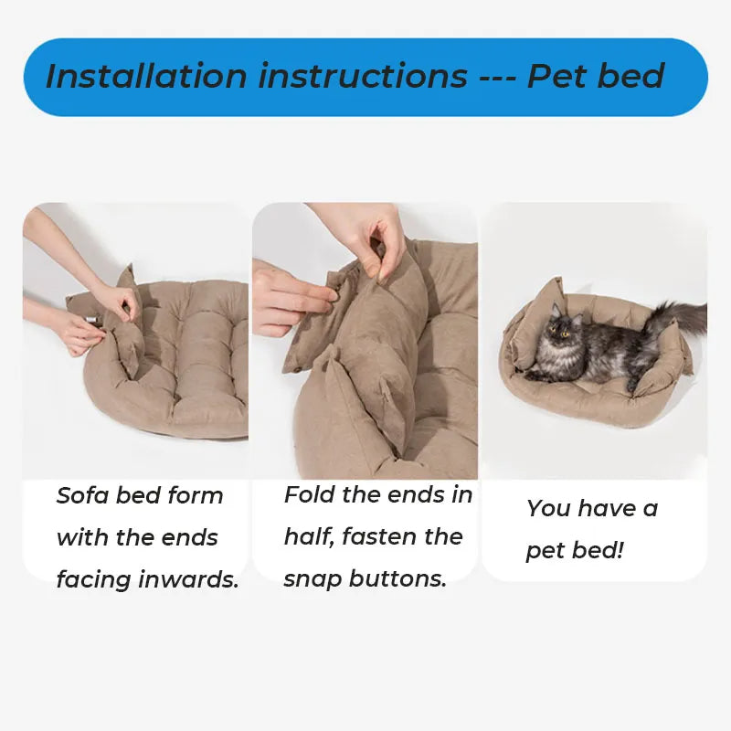 Multifunctional Pet Mat Soft Suede Cat & Dog Bed