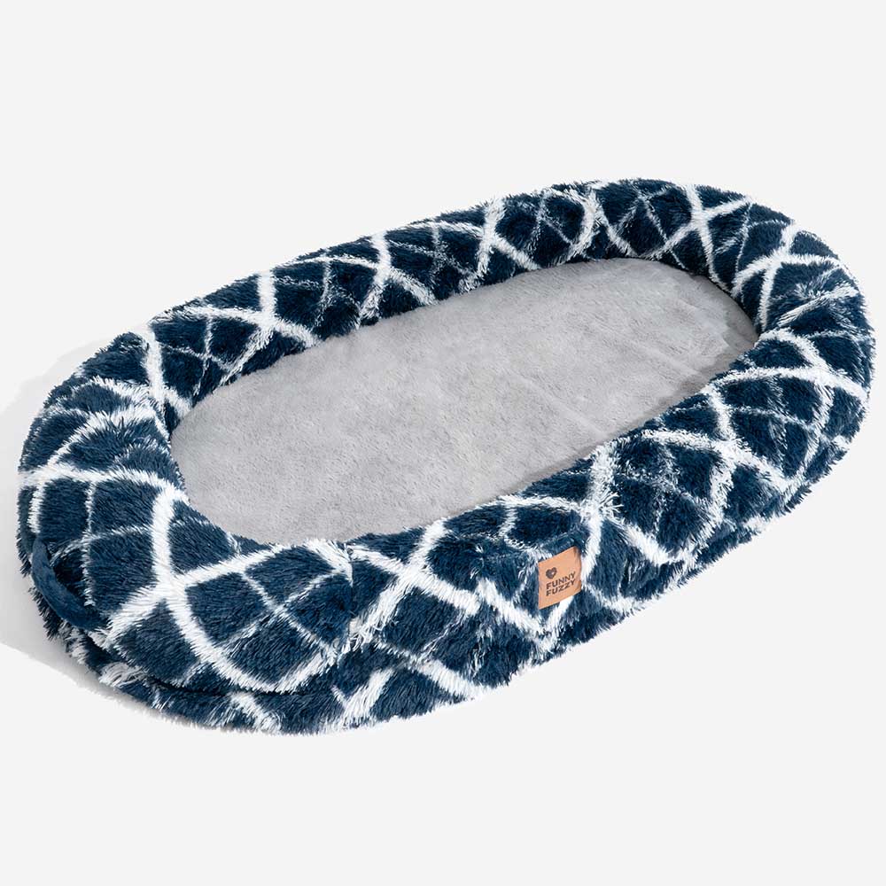 Plush Fluffy Large Orthopedic Human-Dog Bolster Bed