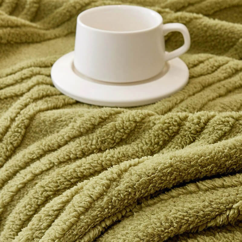 Plush Striped Sofa Protector Warm Full Coverage Couch Cover