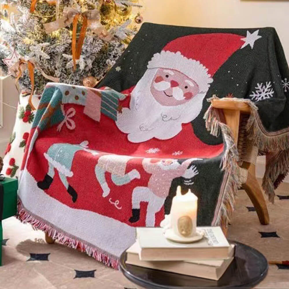 Christmas Knitted Jacquard Multifunctional Decorative Throw Blanket