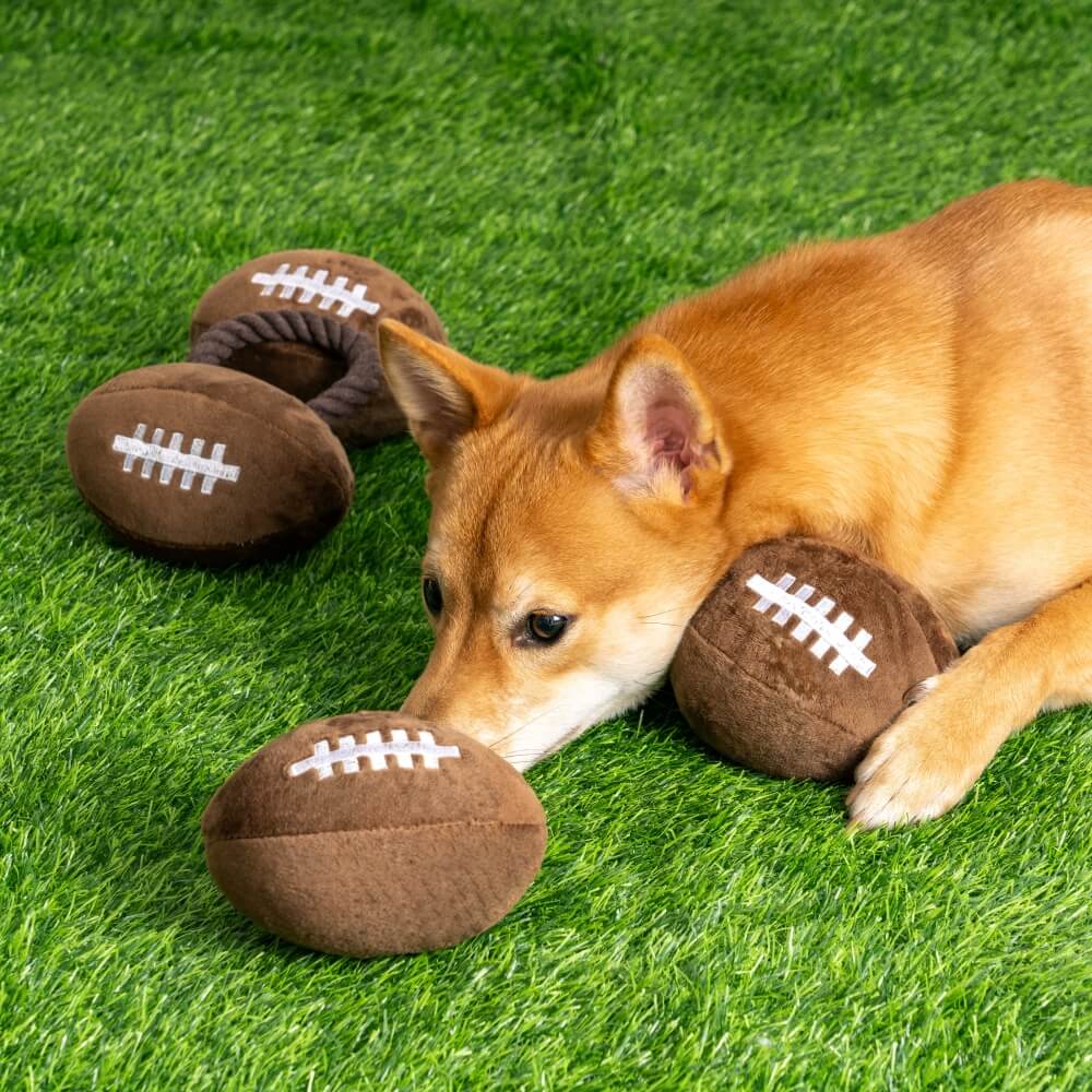 Super Bowl Plush Rugby Football Sound Toy Dog Interactive Toy