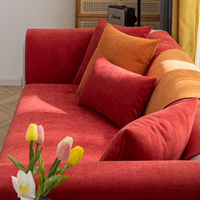 Vermilion Comfortable Chenille Sofa Protective Couch Cover