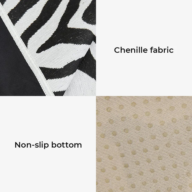 Wild Zebra Print Chenille Furniture Protector Couch Cover