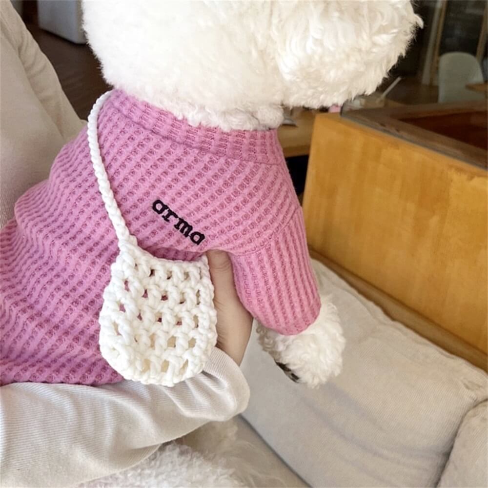 Cozy Waffle Knit Dog Sweaters - Soft & Warm Pet Pullover in 4 Colors