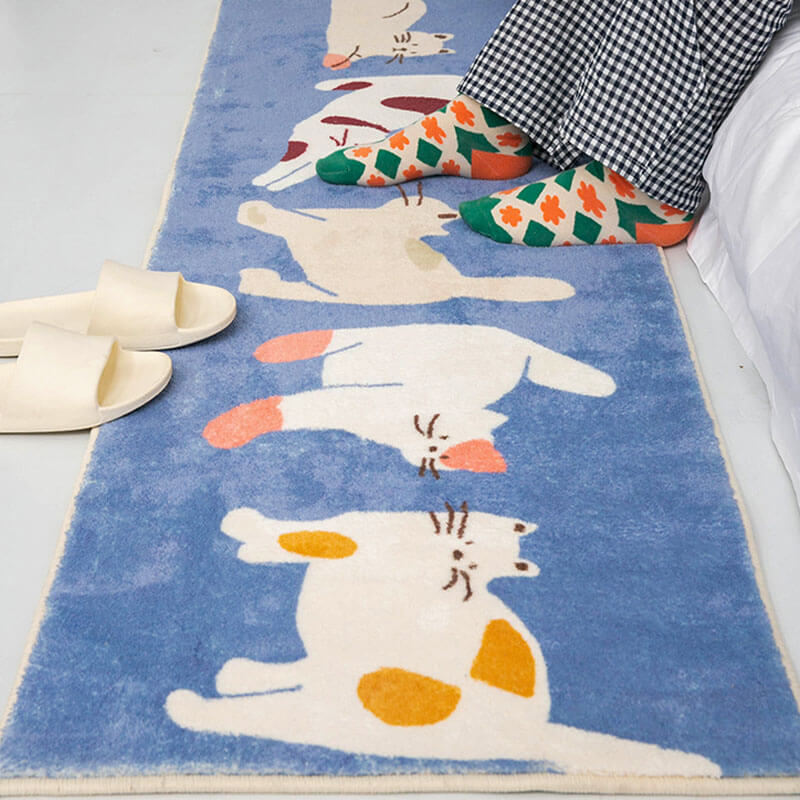 Adorable Cat & Dog Pattern Bedside Rug Pet Mat