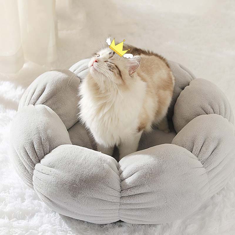 Deep Sleeping Flower Shape Cat Bed