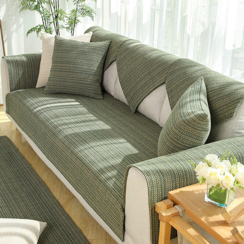 Nature Linen Handwoven Anti-scratch Couch Cover