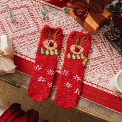 Christmas Santa Claus Knitted Scarf Matching Socks For Pet And Owner